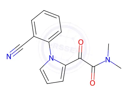 Chemical structure of 2-(1-(2-Cyanophenyl)-1H-pyrrol-2-yl)-N,N-dimethyl-2-oxoacetamide