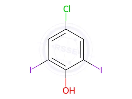 Chemical structure of 2,6-Diiodo-4-Chlorophenol