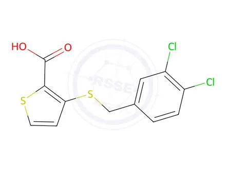 Chemical structure of 3-[(3,4-Dichlorobenzyl)sulfanyl]-2-thiophenecarboxylic Acid