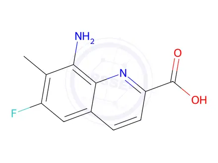 Chemical structure of 8-Amino-6-fluoro-7-methylquinoline-2-carboxylic acid