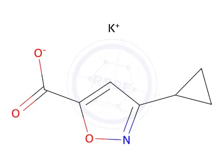 Chemical structure of Potassium 3-cyclopropyl-1,2-oxazole-5-carboxylate