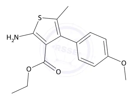 Chemical structure of Ethyl 2-amino-4-(4-methoxyphenyl)-5-methylthiophene-3-carboxylate