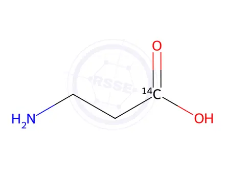 Chemical structure of ALANINE, BETA-[1-14C]