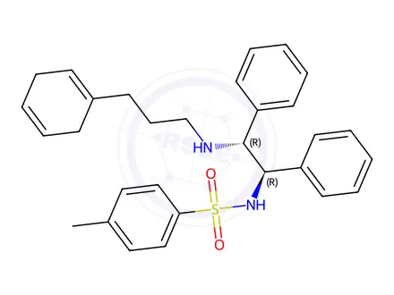 Chemical structure of N-((1R,2R)-2-((3-(cyclohexa-1,4-dien-1-yl)propyl)amino)-1,2-diphenylethyl)-4-methylbenzenesulfonamide