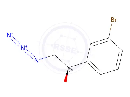 Chemical structure of (1R)-2-azido-1-(3-bromophenyl)ethan-1-ol