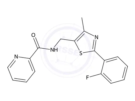 Chemical structure of N-((2-(2-Fluorophenyl)-4-methylthiazol-5-yl)methyl)picolinamide