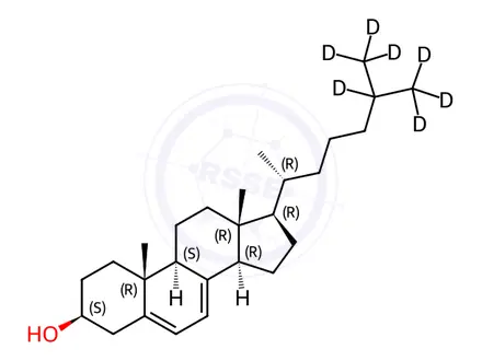 Chemical structure of 7-dehydrocholesterol-d7