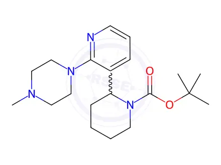 Chemical structure of tert-Butyl 2-(2-(4-methylpiperazin-1-yl)pyridin-3-yl)piperidine-1-carboxylate