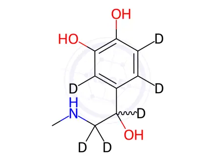 Chemical structure of (±)-Epinephrine-[D6]
