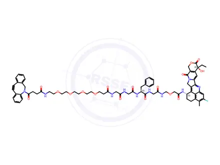 Chemical structure of DBCO-PEG4-GGFG-Dxd