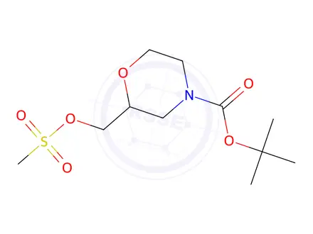 Chemical structure of (R)-tert-Butyl 2-(((methylsulfonyl)oxy)-methyl)morpholine-4-carboxylate 503455-76-3