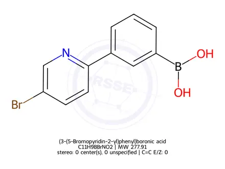 Chemical structure of (3-(5-Bromopyridin-2-yl)phenyl)boronic acid