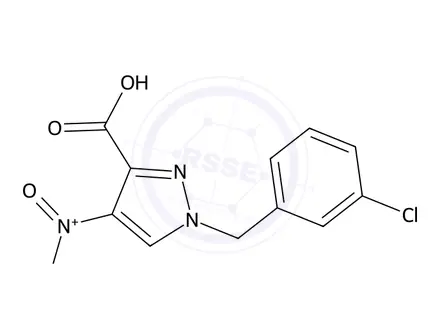 Chemical structure of 1-(3-Chlorobenzyl)-4-nitro-1H-pyrazole-3-carboxylic acid