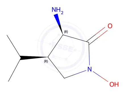 Chemical structure of 2-Pyrrolidinone,3-amino-1-hydroxy-4-(1-methylethyl)-,cis-(9CI)
