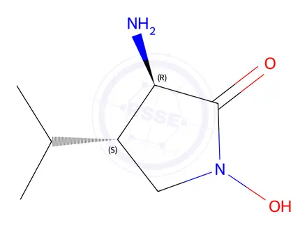 Chemical structure of 2-Pyrrolidinone,3-amino-1-hydroxy-4-(1-methylethyl)-,trans-(9CI)