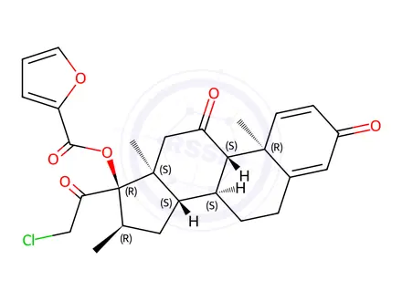 Chemical structure of (16a)-21-Chloro-17-[(2-furanylcarbonyl)oxy]-16-methyl-pregna-1,4-diene-3,11,20-trioneMometasone Furoate Impurity C