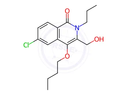Chemical structure of 4-Butoxy-6-chloro-3-(hydroxymethyl)-2-propylisoquinolin-1(2H)-one