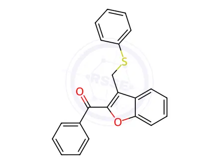 Chemical structure of Phenyl(3-((phenylthio)methyl)benzofuran-2-yl)methanone
