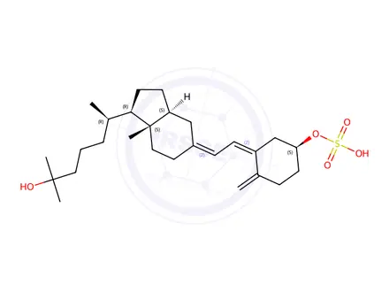 Chemical structure of A,5Z,7E)-9,10-Secocholesta-5,7,10(19)-triene-3,25-diol 3-(Hydrogen Sulfate) Sodium Salt