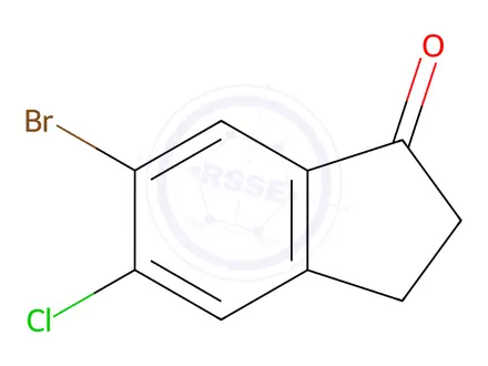 Chemical structure of 6-Bromo-5-chloro-indan-1-one