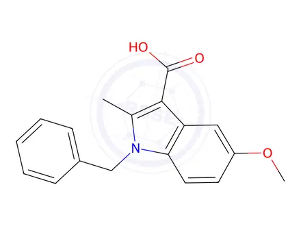 Chemical structure of 1-Benzyl-5-methoxy-2-methyl-1h-indole-3-carboxylic acid