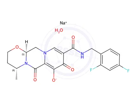 Chemical structure of Dolutegravir Sodium Monohydrate