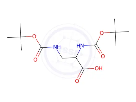 Chemical structure of (S)-2,3-Bis((tert-butoxycarbonyl)amino)propanoic acid