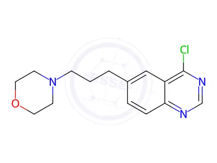 Chemical structure of Quinazoline, 4-chloro-6-[3-(4-morpholinyl)propyl]-
