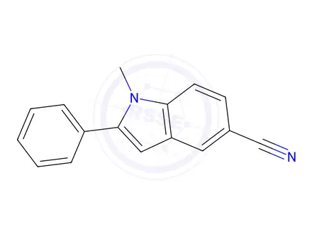 Chemical structure of 1-Methyl-2-phenyl-1H-indole-5-carbonitrile