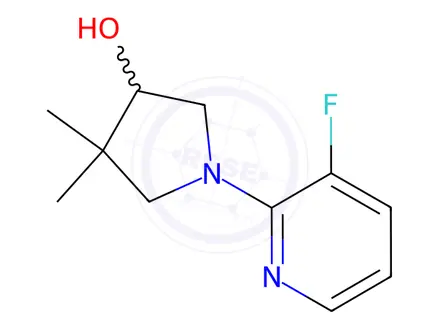 Chemical structure of 1-(3-fluoropyridin-2-yl)-4,4-dimethylpyrrolidin-3-ol