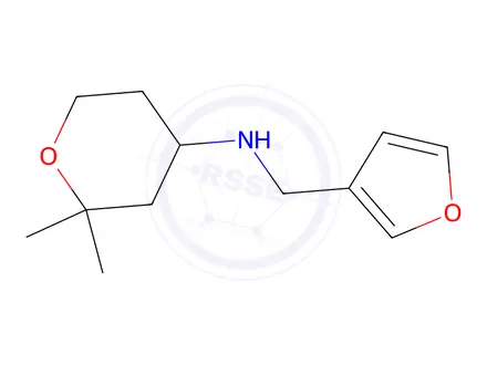 Chemical structure of N-(furan-3-ylmethyl)-2,2-dimethyltetrahydro-2H-pyran-4-amine