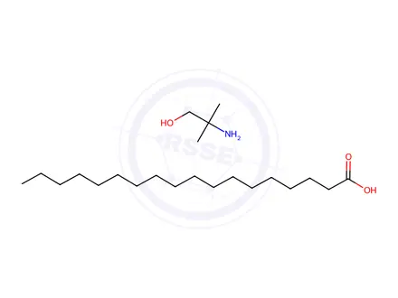 Chemical structure of stearic acid, compound with 2-amino-2-methylpropan-1-ol (1:1)
