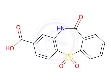 Chemical structure of 11-oxo-10,11-dihydrodibenzo[b,f][1,4]thiazepine-8-carboxylic acid 5,5-dioxide