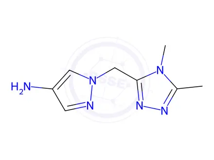 Chemical structure of 1-((4,5-Dimethyl-4h-1,2,4-triazol-3-yl)methyl)-1h-pyrazol-4-amine