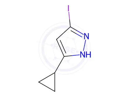 Chemical structure of 5-Cyclopropyl-3-iodo-1H-pyrazole