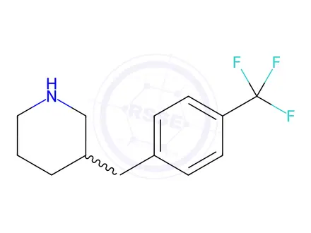 Chemical structure of Piperidine, 3-[[4-(trifluoromethyl)phenyl]methyl]-