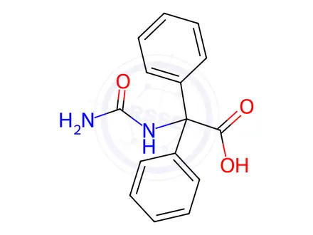 Chemical structure of 2,2-Diphenylhydantoic Acid