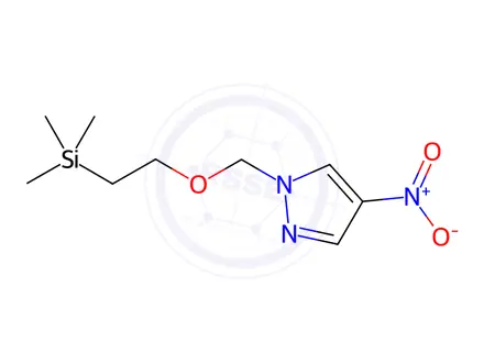 Chemical structure of 4-Nitro-1-((2-(trimethylsilyl)ethoxy)methyl)-1H-pyrazole