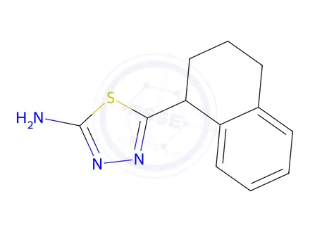 Chemical structure of 5-(1,2,3,4-tetrahydronaphthalen-1-yl)-1,3,4-thiadiazol-2-amine