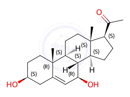 Chemical structure of 5-PREGNEN-3-BETA, 7-BETA-DIOL-20-ONE