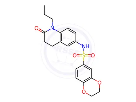 Chemical structure of N-(2-Oxo-1-propyl-1,2,3,4-tetrahydroquinolin-6-yl)-2,3-dihydrobenzo[b][1,4]dioxine-6-sulfonamide