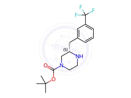 Chemical structure of tert-Butyl (S)-3-(3-(trifluoromethyl)benzyl)piperazine-1-carboxylate