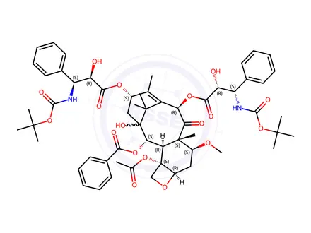 Chemical structure of 7-Methyl-10-(2-hydroxy-3-N-Boc-3-phenylpropionyl)Docetaxel
