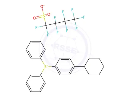Chemical structure of Sulfonium, (4-cyclohexylphenyl)diphenyl-.1,1,2,2,3,3,4,4,4-nonafluoro-1-butanesulfonate(1:1)
