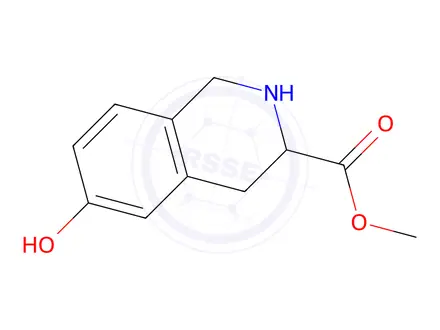 Chemical structure of 3-Isoquinolinecarboxylic acid, 1,2,3,4-tetrahydro-6-hydroxy-, Methyl ester