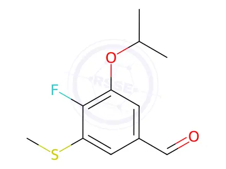 Chemical structure of 4-Fluoro-3-isopropoxy-5-(methylthio)benzaldehyde