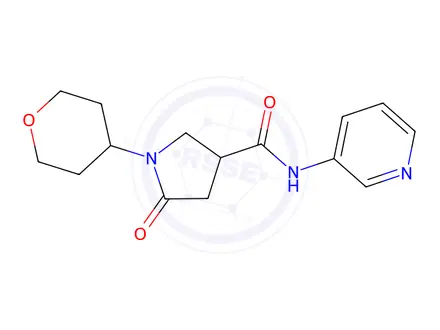 Chemical structure of 5-Oxo-N-(pyridin-3-yl)-1-(tetrahydro-2H-pyran-4-yl)pyrrolidine-3-carboxamide