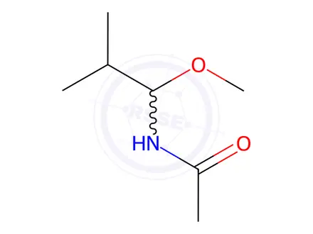 Chemical structure of N-(1-methoxy-2-methylpropyl)acetamide