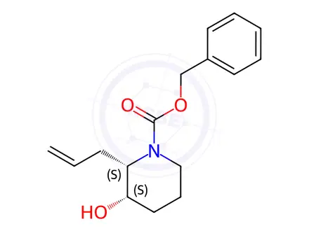 Chemical structure of (2S*,3S*)-Benzyl 2-Allyl-3-hydroxy-1-piperidinecarboxylate