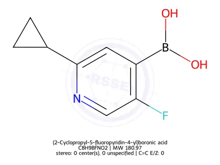 Chemical structure of (2-Cyclopropyl-5-fluoropyridin-4-yl)boronic acid